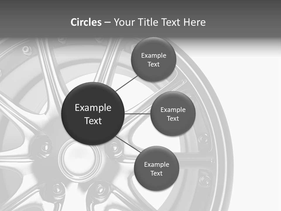 Close Up Rendering Part Of Chrome Car Rim (3D) PowerPoint Template