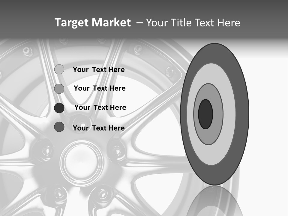 Close Up Rendering Part Of Chrome Car Rim (3D) PowerPoint Template
