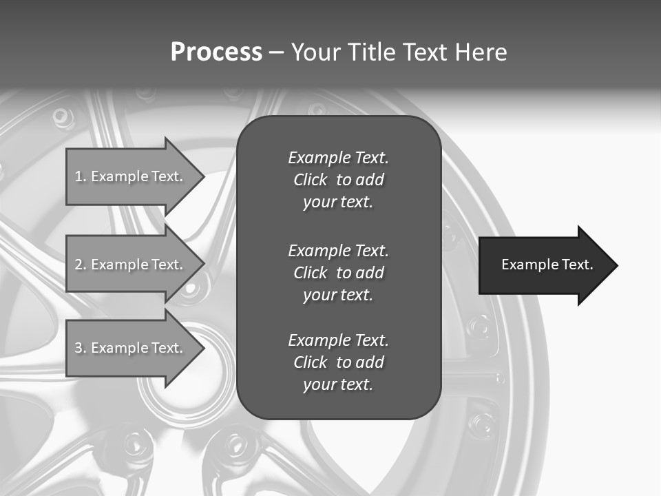 Close Up Rendering Part Of Chrome Car Rim (3D) PowerPoint Template