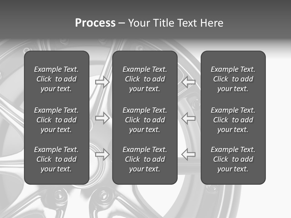 Close Up Rendering Part Of Chrome Car Rim (3D) PowerPoint Template