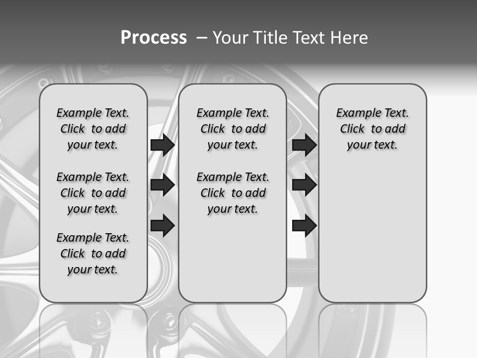 Close Up Rendering Part Of Chrome Car Rim (3D) PowerPoint Template