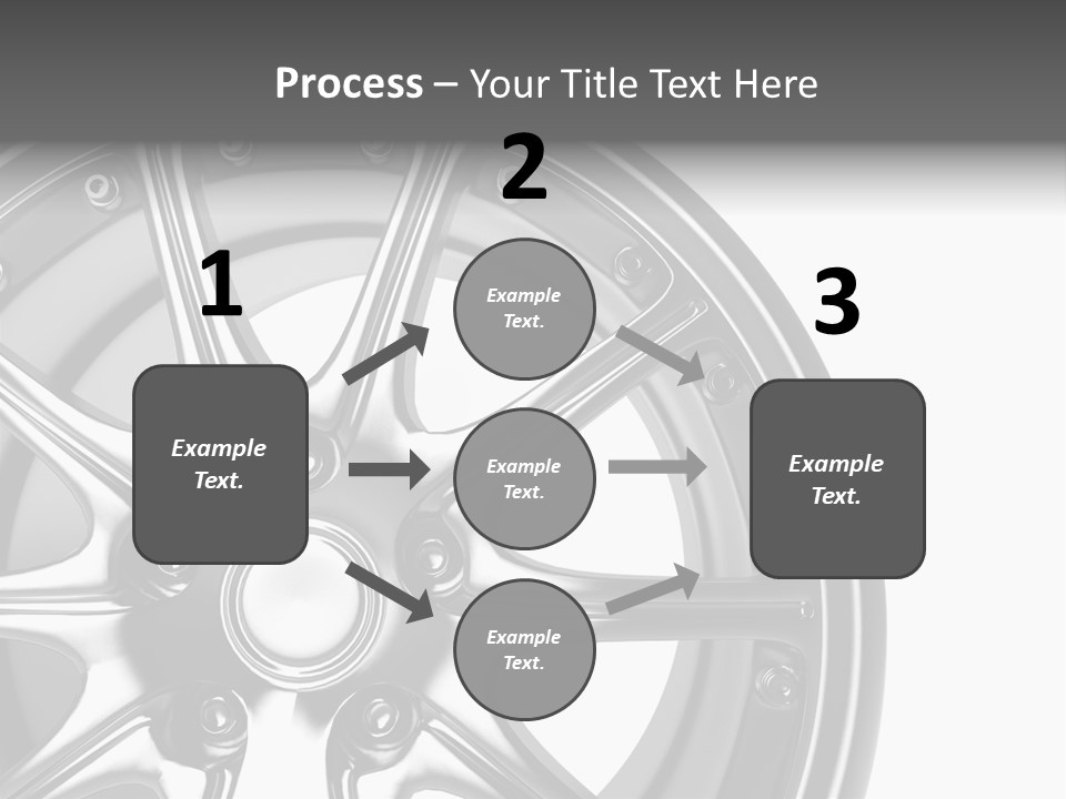 Close Up Rendering Part Of Chrome Car Rim (3D) PowerPoint Template