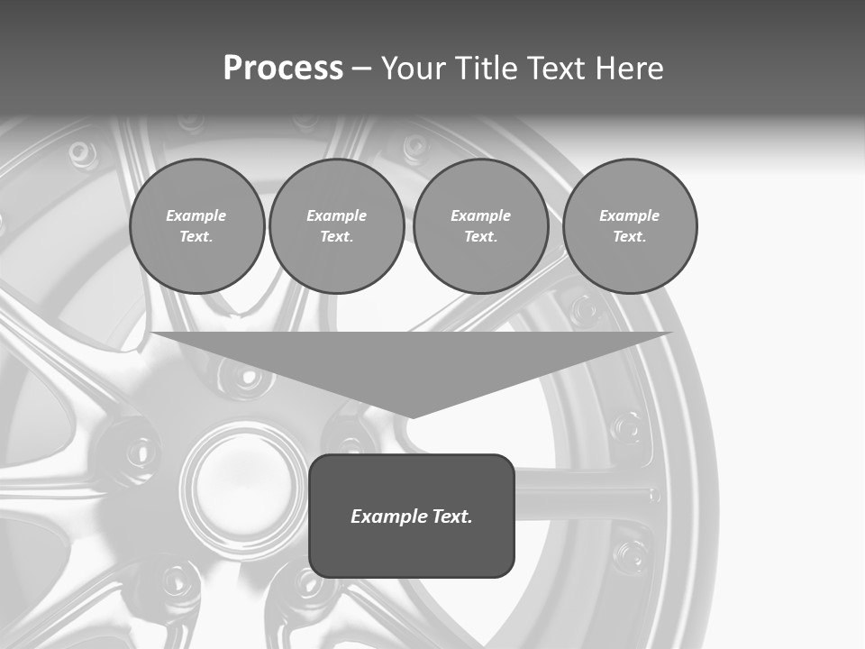Close Up Rendering Part Of Chrome Car Rim (3D) PowerPoint Template