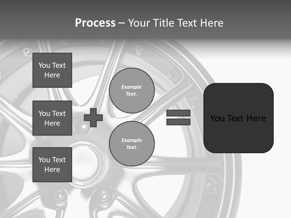 Close Up Rendering Part Of Chrome Car Rim (3D) PowerPoint Template