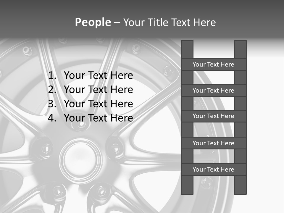 Close Up Rendering Part Of Chrome Car Rim (3D) PowerPoint Template