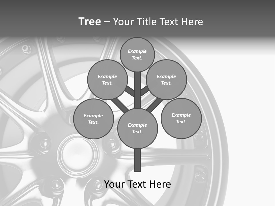 Close Up Rendering Part Of Chrome Car Rim (3D) PowerPoint Template