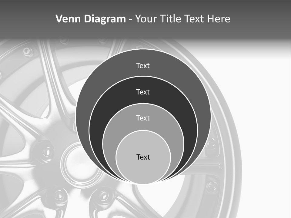 Close Up Rendering Part Of Chrome Car Rim (3D) PowerPoint Template