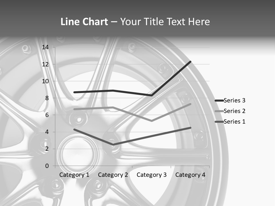 Close Up Rendering Part Of Chrome Car Rim (3D) PowerPoint Template