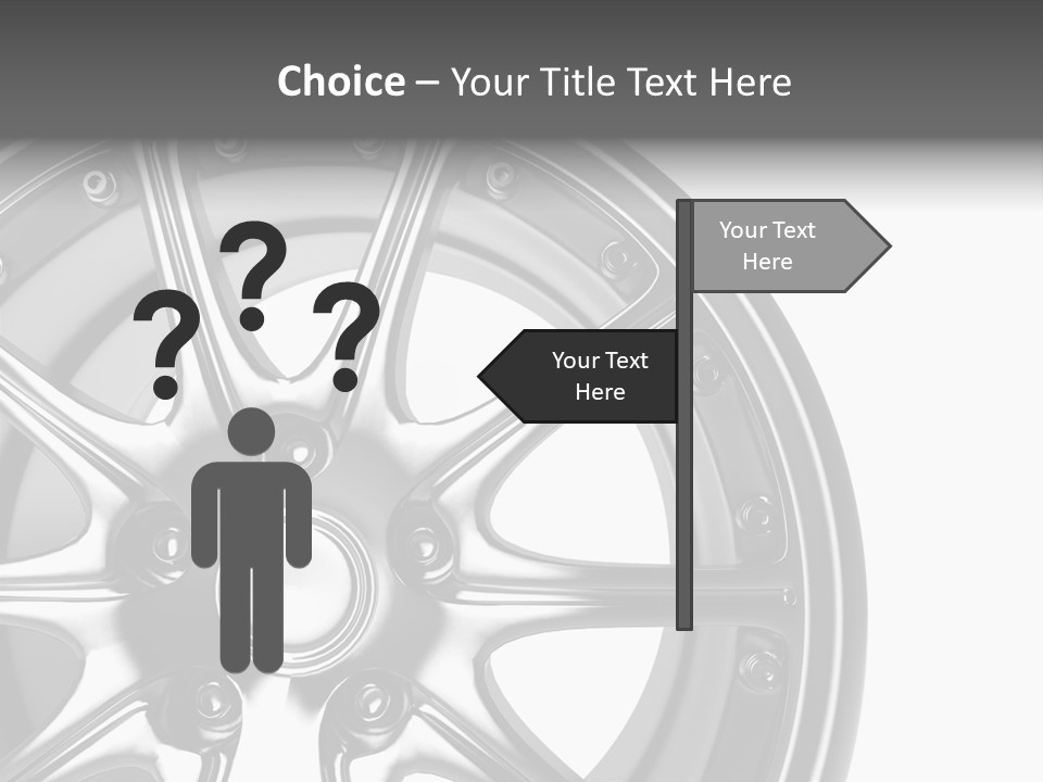 Close Up Rendering Part Of Chrome Car Rim (3D) PowerPoint Template