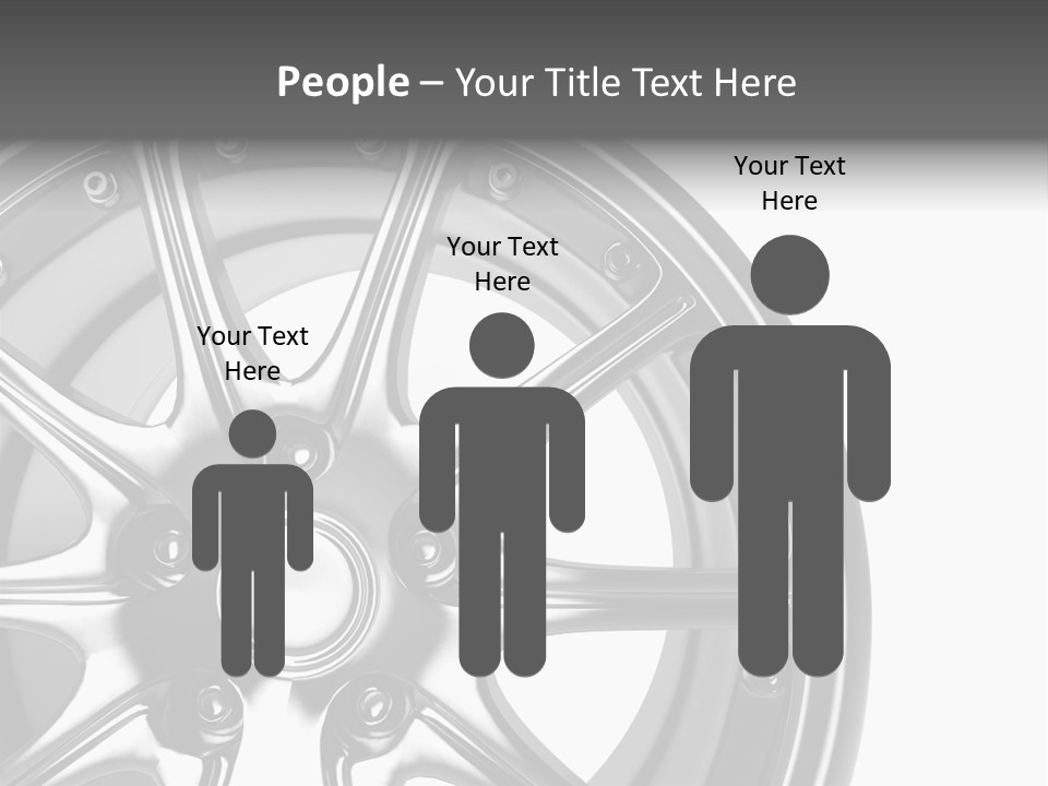 Close Up Rendering Part Of Chrome Car Rim (3D) PowerPoint Template