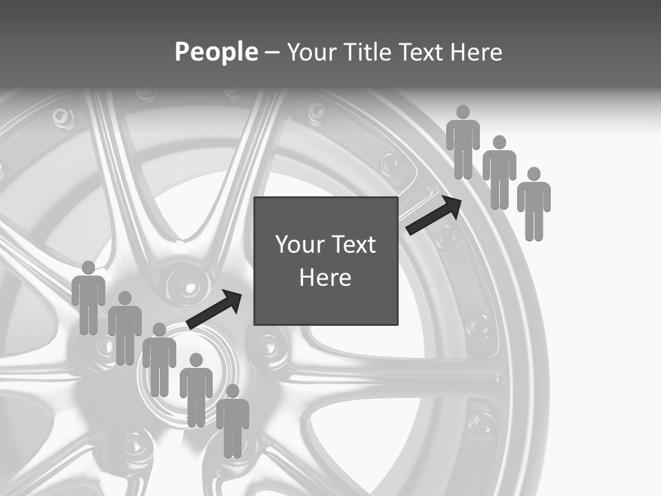 Close Up Rendering Part Of Chrome Car Rim (3D) PowerPoint Template
