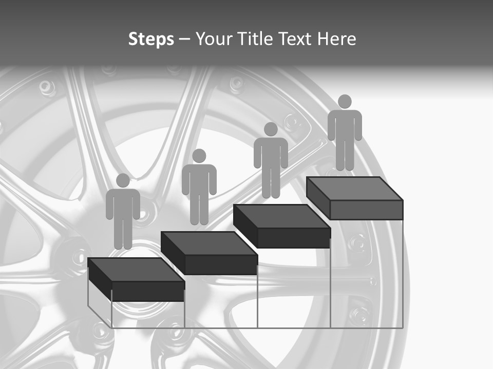 Close Up Rendering Part Of Chrome Car Rim (3D) PowerPoint Template
