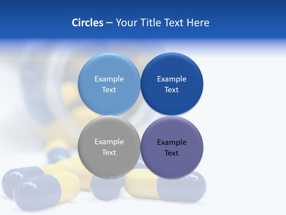 Blue And Yellow Pills Spilling Out Of A Jar PowerPoint Template