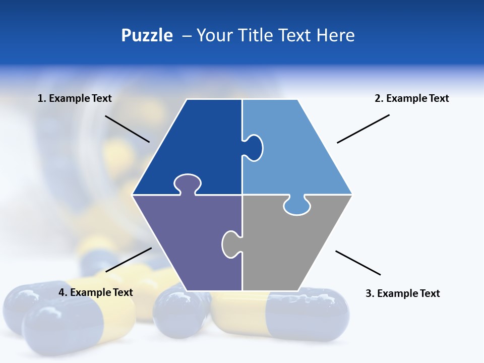 Blue And Yellow Pills Spilling Out Of A Jar PowerPoint Template