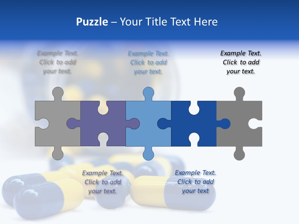 Blue And Yellow Pills Spilling Out Of A Jar PowerPoint Template