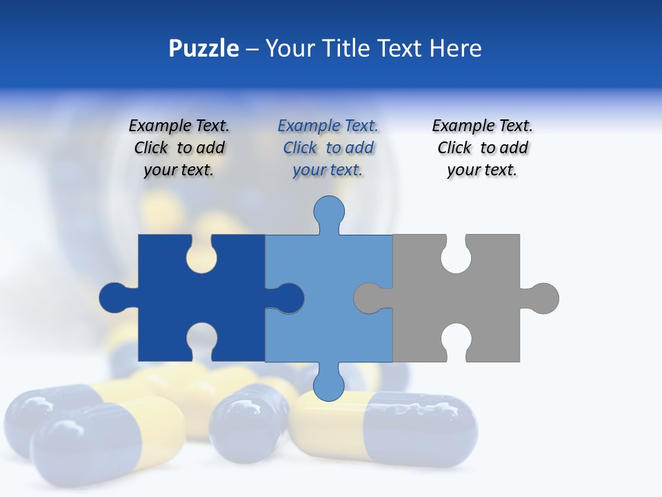 Blue And Yellow Pills Spilling Out Of A Jar PowerPoint Template