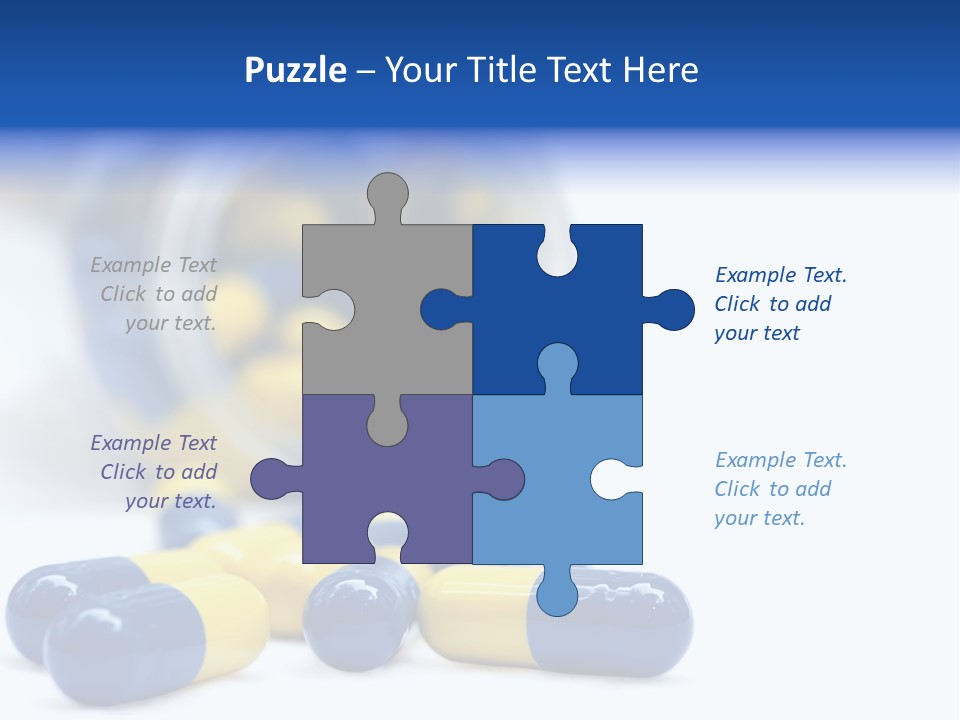 Blue And Yellow Pills Spilling Out Of A Jar PowerPoint Template