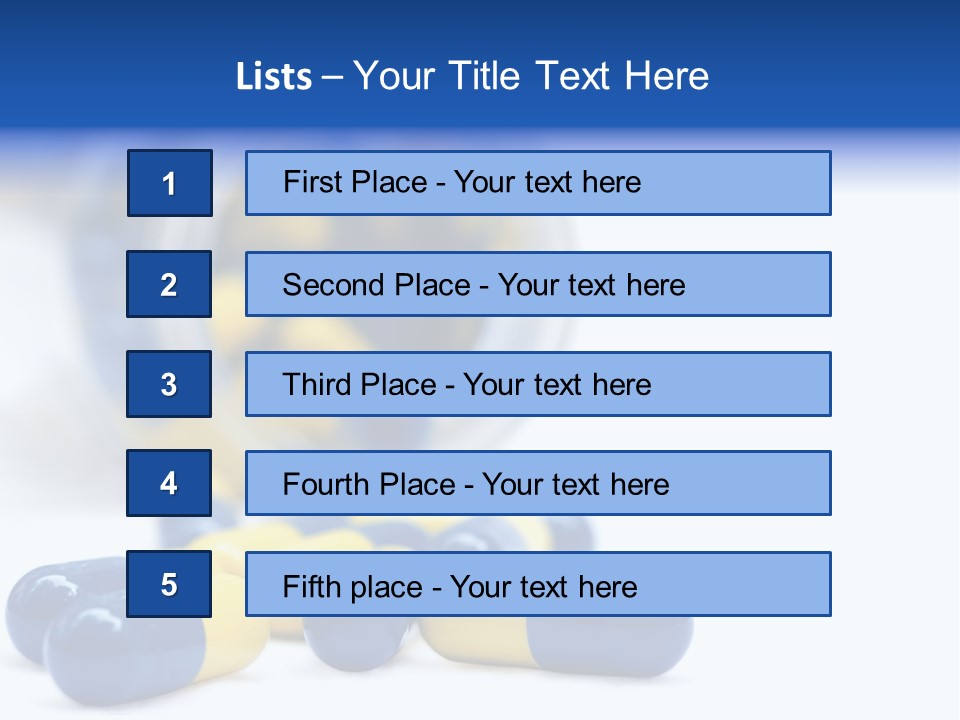 Blue And Yellow Pills Spilling Out Of A Jar PowerPoint Template