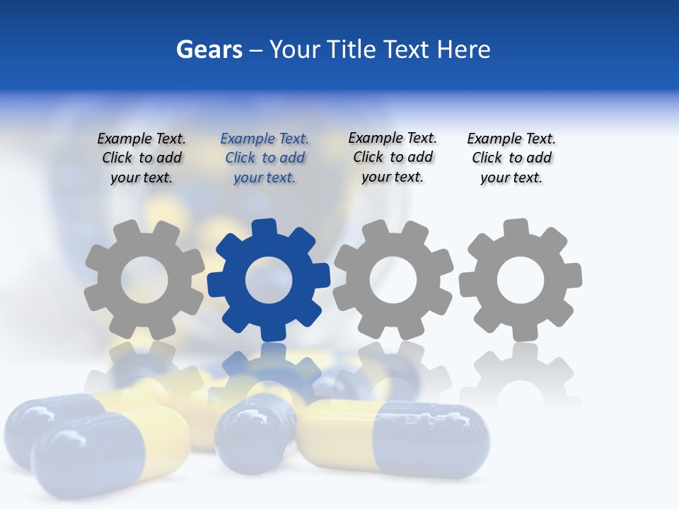 Blue And Yellow Pills Spilling Out Of A Jar PowerPoint Template