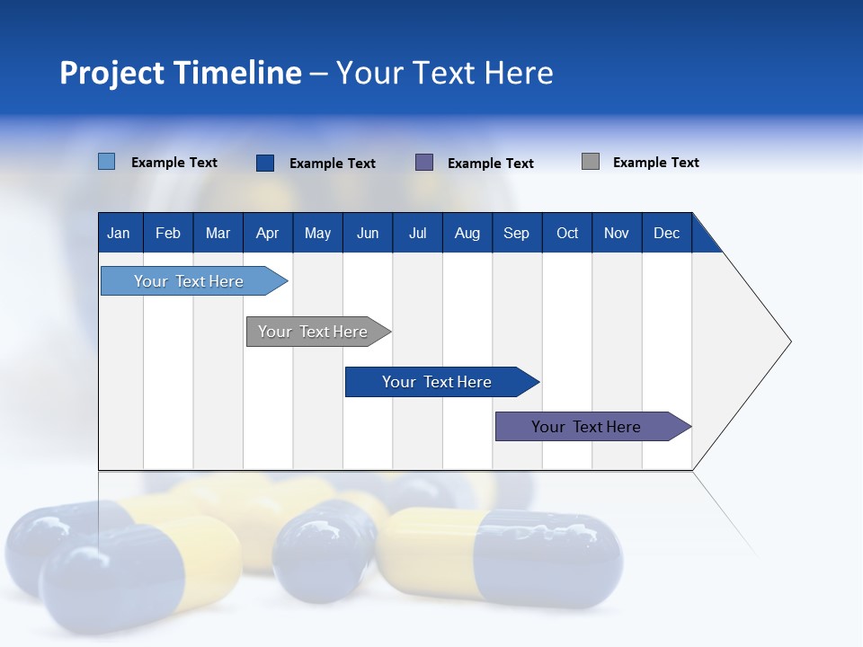 Blue And Yellow Pills Spilling Out Of A Jar PowerPoint Template