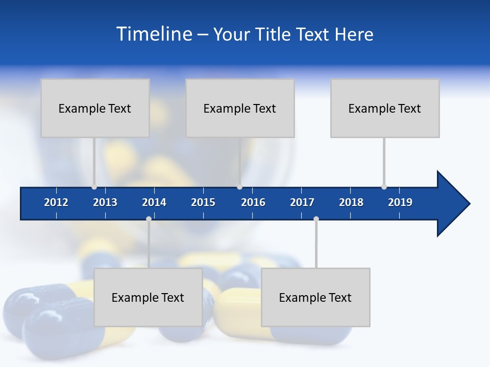 Blue And Yellow Pills Spilling Out Of A Jar PowerPoint Template