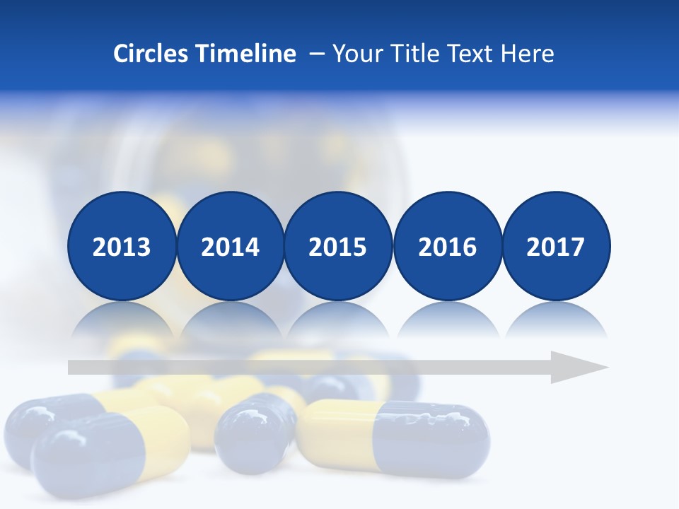 Blue And Yellow Pills Spilling Out Of A Jar PowerPoint Template