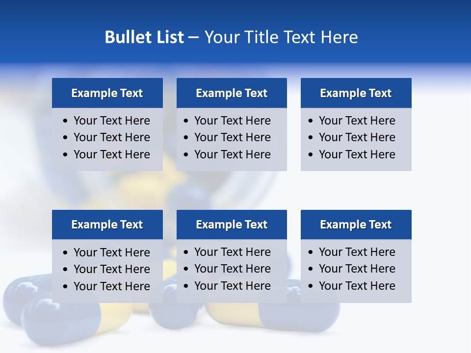 Blue And Yellow Pills Spilling Out Of A Jar PowerPoint Template