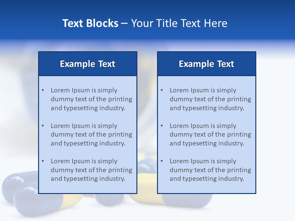 Blue And Yellow Pills Spilling Out Of A Jar PowerPoint Template