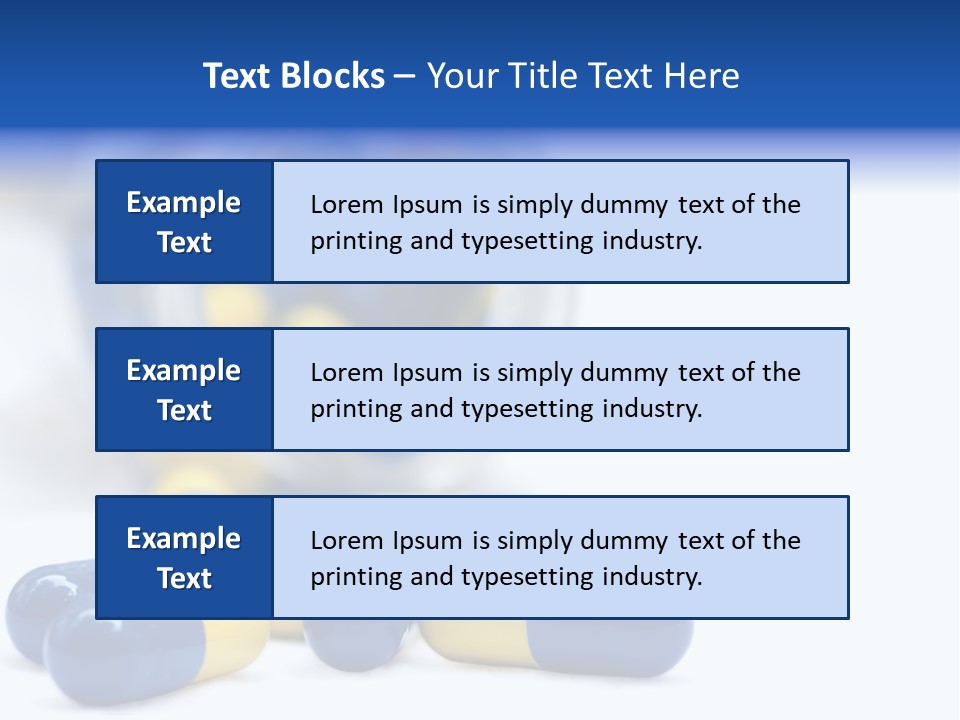 Blue And Yellow Pills Spilling Out Of A Jar PowerPoint Template