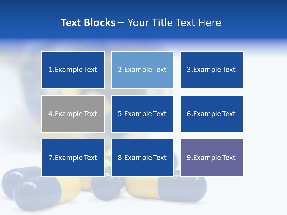 Blue And Yellow Pills Spilling Out Of A Jar PowerPoint Template