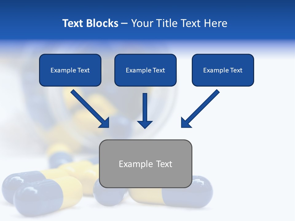 Blue And Yellow Pills Spilling Out Of A Jar PowerPoint Template