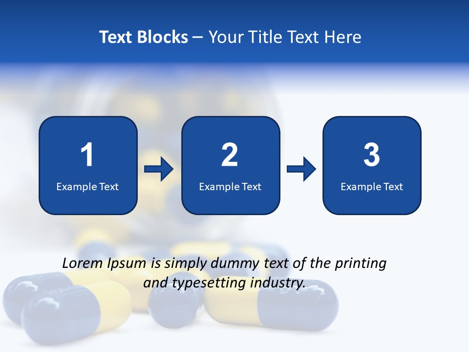 Blue And Yellow Pills Spilling Out Of A Jar PowerPoint Template