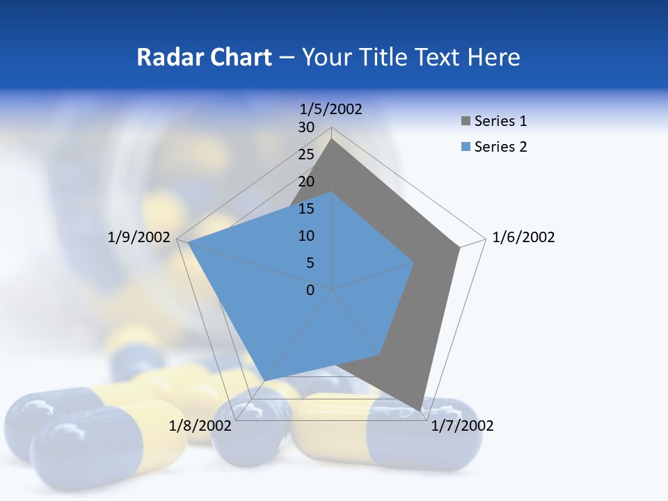Blue And Yellow Pills Spilling Out Of A Jar PowerPoint Template