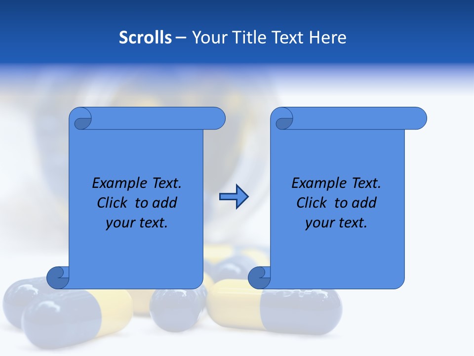 Blue And Yellow Pills Spilling Out Of A Jar PowerPoint Template