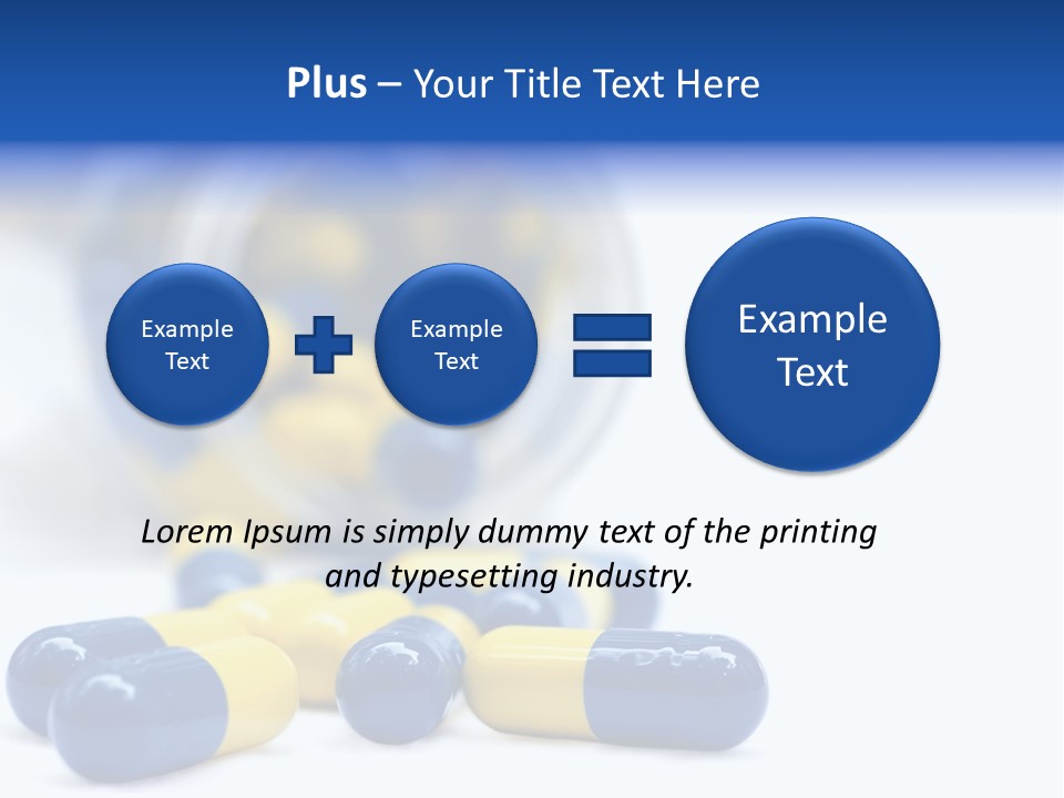 Blue And Yellow Pills Spilling Out Of A Jar PowerPoint Template