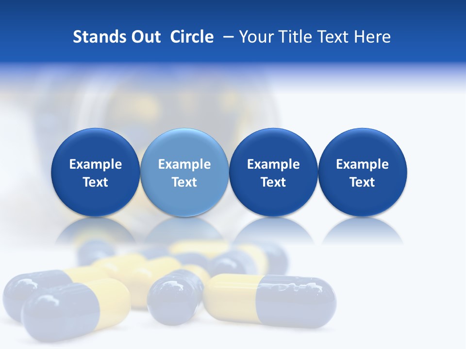 Blue And Yellow Pills Spilling Out Of A Jar PowerPoint Template