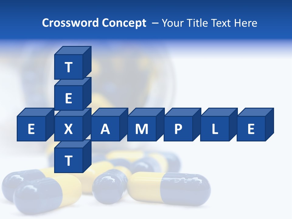 Blue And Yellow Pills Spilling Out Of A Jar PowerPoint Template