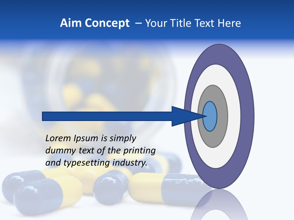 Blue And Yellow Pills Spilling Out Of A Jar PowerPoint Template