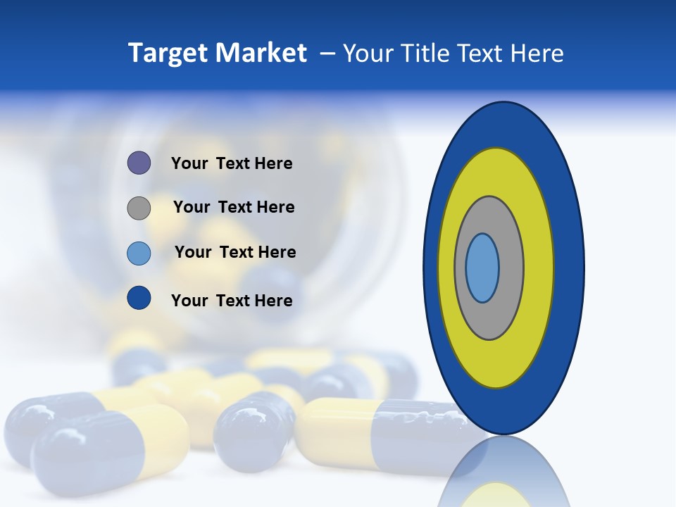 Blue And Yellow Pills Spilling Out Of A Jar PowerPoint Template