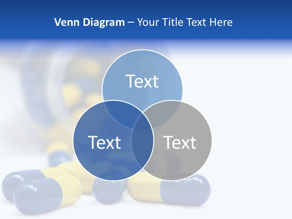 Blue And Yellow Pills Spilling Out Of A Jar PowerPoint Template
