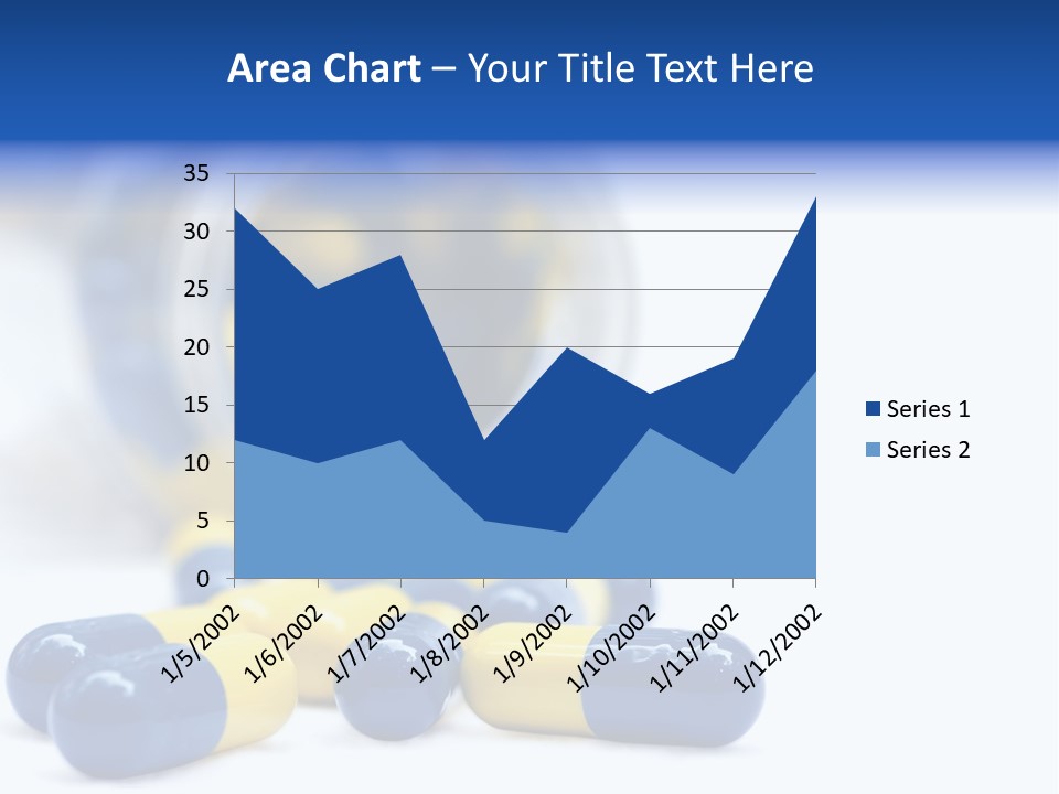 Blue And Yellow Pills Spilling Out Of A Jar PowerPoint Template