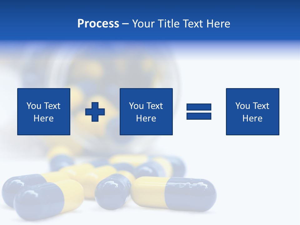 Blue And Yellow Pills Spilling Out Of A Jar PowerPoint Template