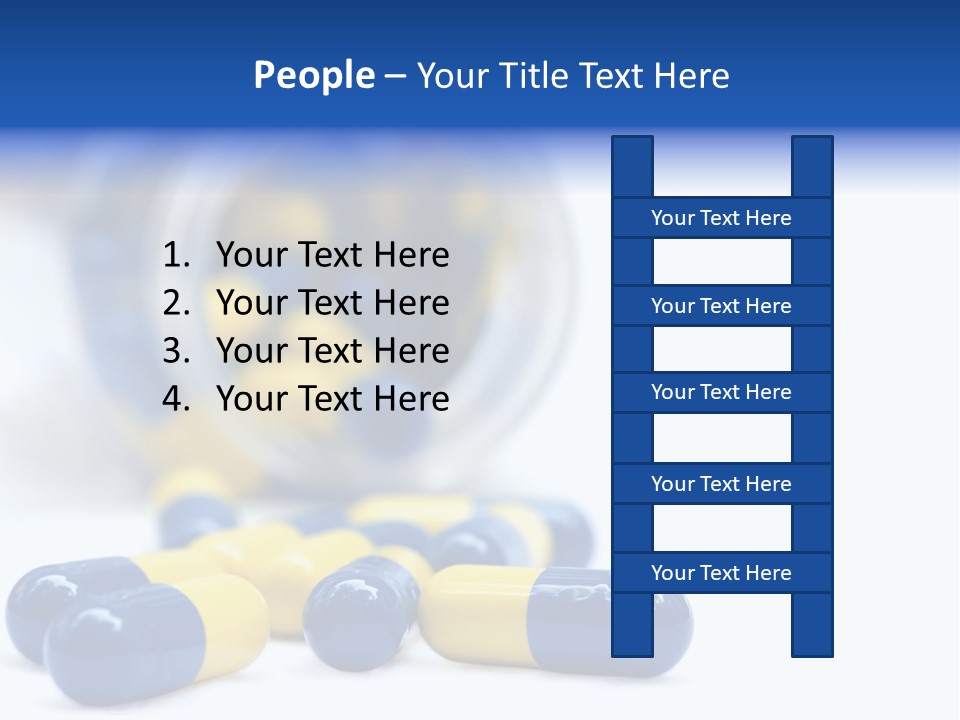 Blue And Yellow Pills Spilling Out Of A Jar PowerPoint Template