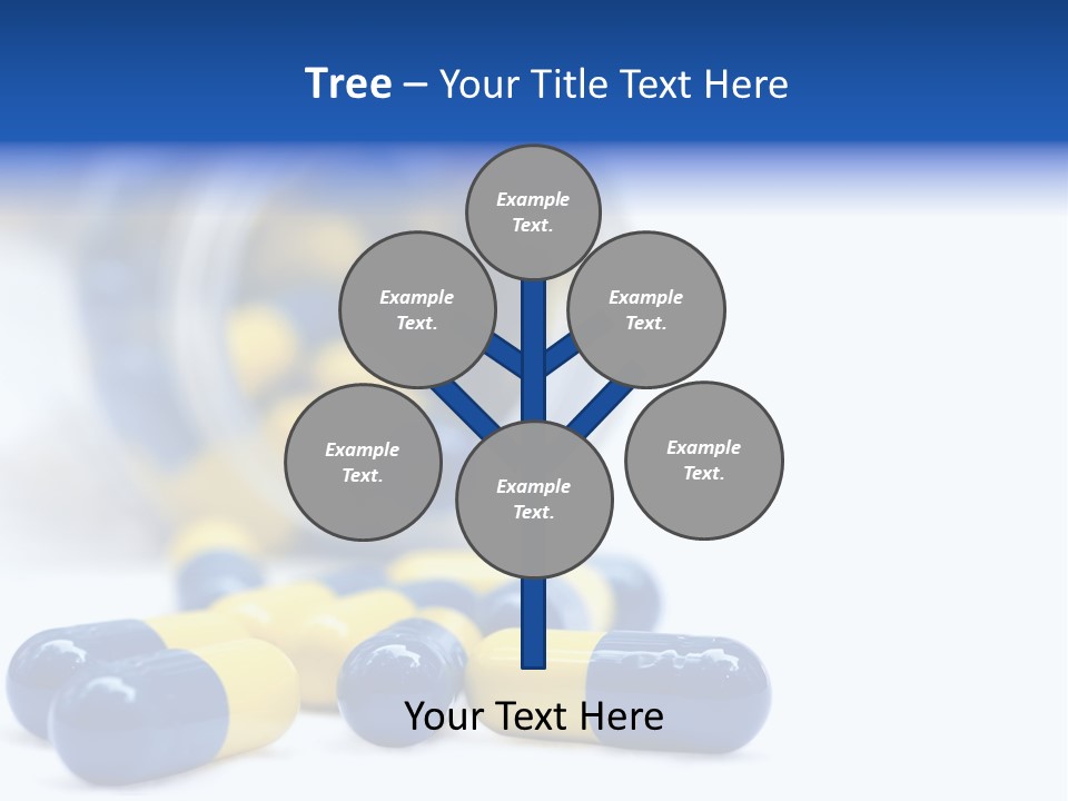 Blue And Yellow Pills Spilling Out Of A Jar PowerPoint Template