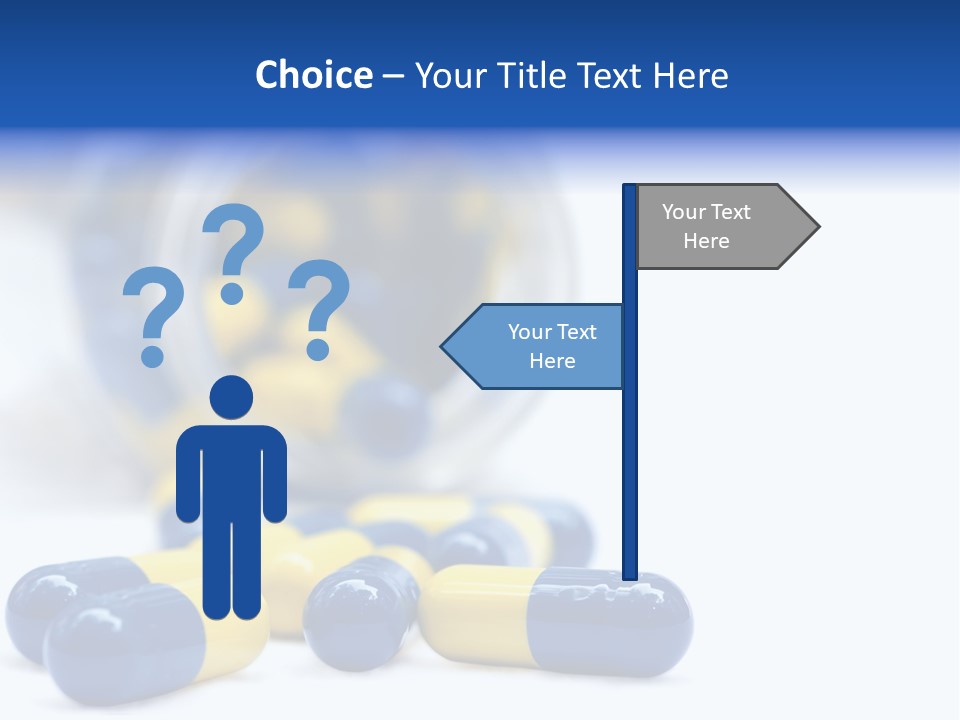 Blue And Yellow Pills Spilling Out Of A Jar PowerPoint Template