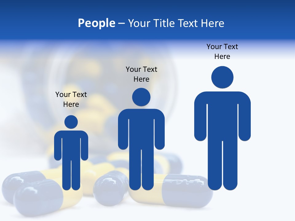 Blue And Yellow Pills Spilling Out Of A Jar PowerPoint Template