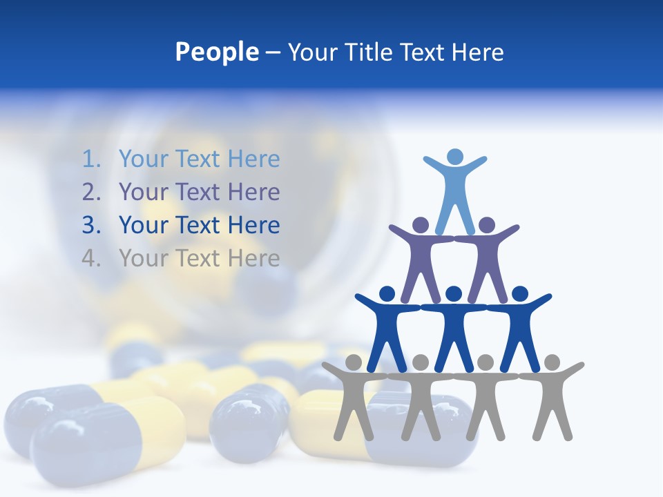 Blue And Yellow Pills Spilling Out Of A Jar PowerPoint Template
