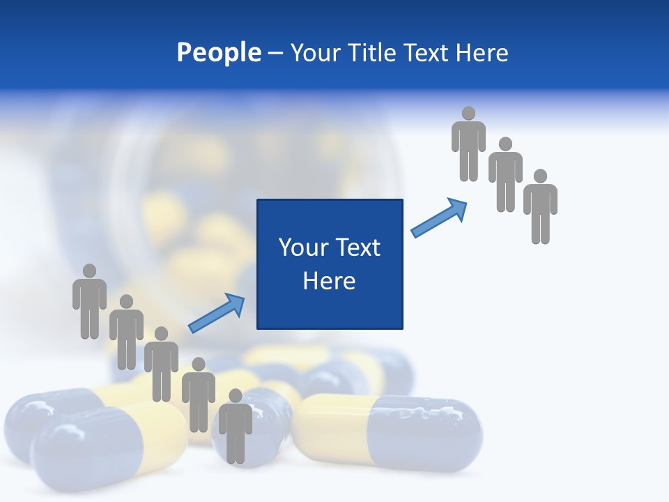 Blue And Yellow Pills Spilling Out Of A Jar PowerPoint Template