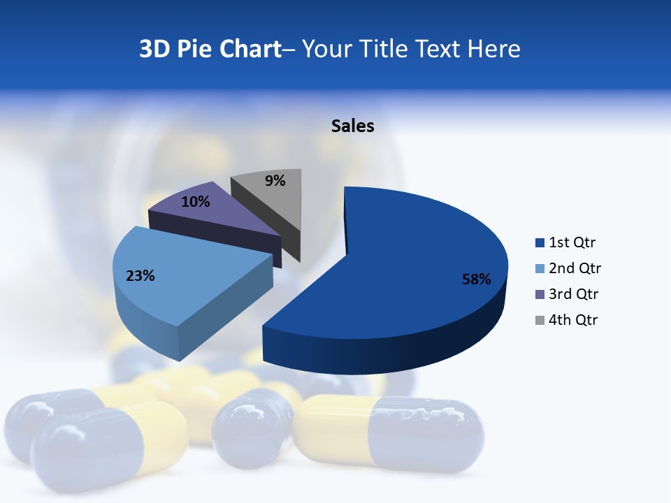 Blue And Yellow Pills Spilling Out Of A Jar PowerPoint Template