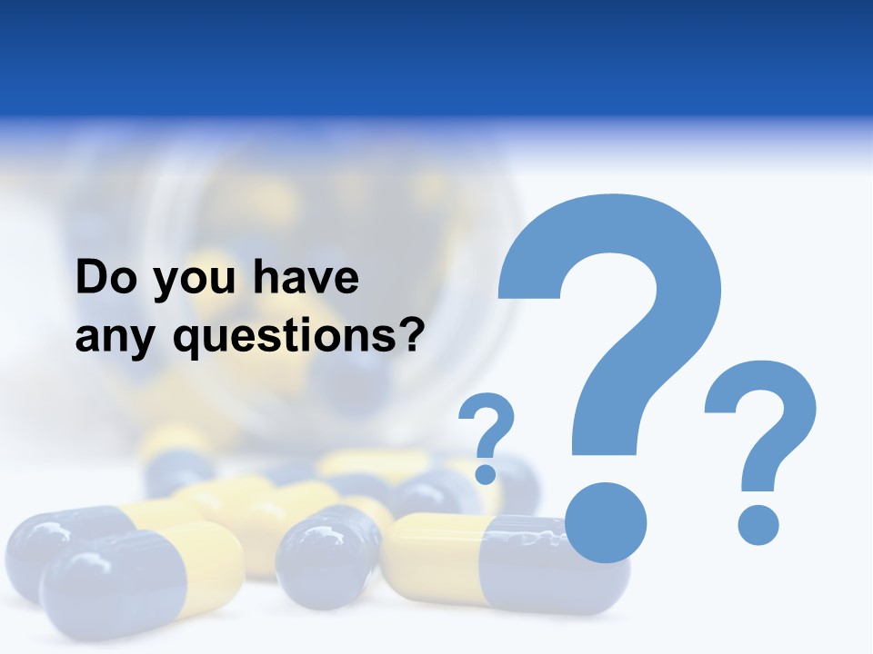 Blue And Yellow Pills Spilling Out Of A Jar PowerPoint Template